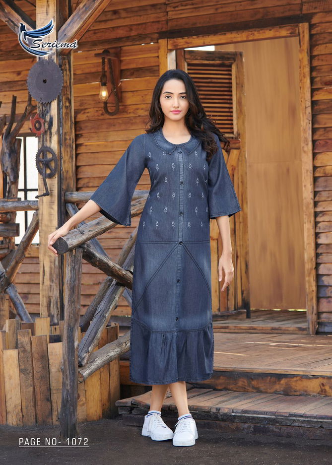 Seriema Kumb Classy New Fancy Wear Cotton Denim Kurti Collection